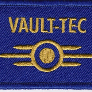 Vault-Tec Fallout Insipried Patch Cosplay 3"x2" Inches Hook and Loop backing