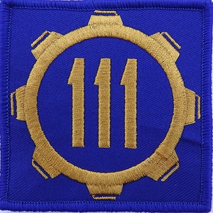 Vault 111 Fallout Style Patch Cosplay 3"x3" Inches Square Hook and Loop backing
