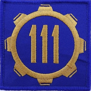 Vault 111 Fallout Style Patch Cosplay 3&quot;x3&quot; Inches Square Hook and Loop backing