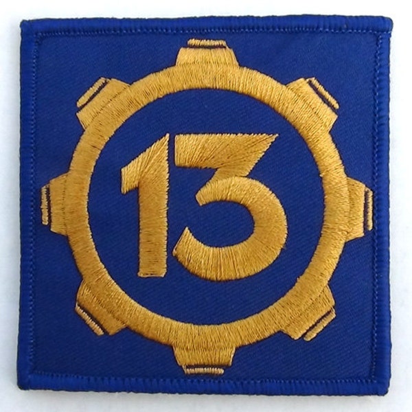 Vault 13 Fallout Style Patch Cosplay 3.5"x3.5" Inches Square Hook and Loop backing