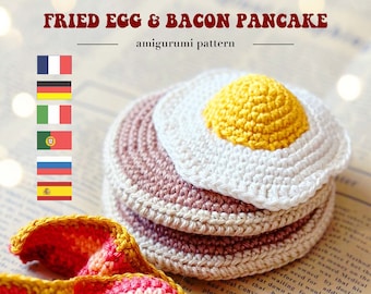 Pfannkuchen Frühstück Eier und Speck Amigurumi Muster