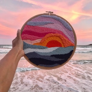 Oriental Sun Punch Needle Embroidery PDF Pattern