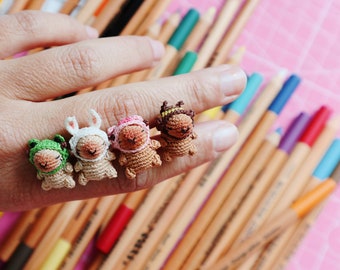 Handmade Miniature Crochet Capybara Amigurumi Toy