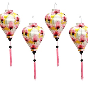 Set 4 pcs 3D flower bamboo silk lanterns 35cm for outdoor garden decorative wedding decoration- Peronalization lanterns