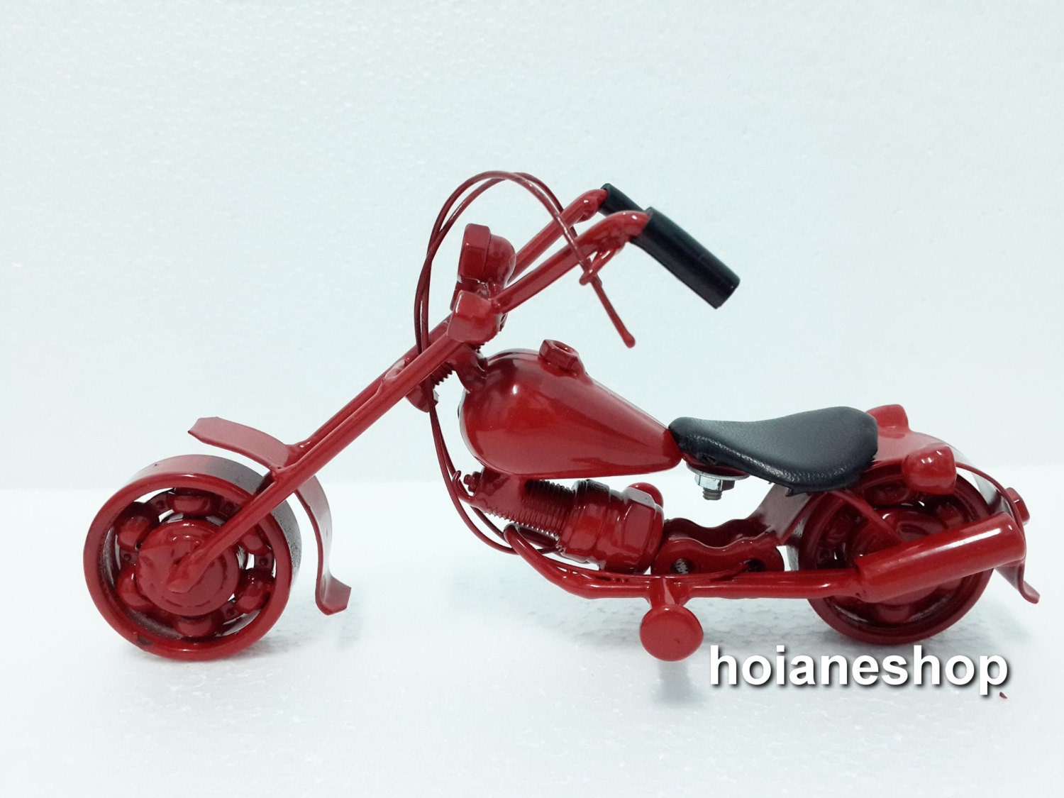 Harley davidson Handmade Metal Art Motorcycle model Red | Etsy
