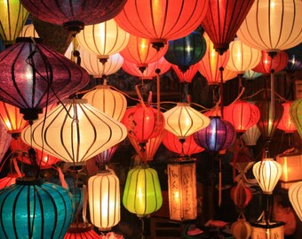 Set of 50 Hoi An silk lanterns 40 cm for Christmas Decorating, Garden decoration - Wedding decoration, lamp for restaurant decor