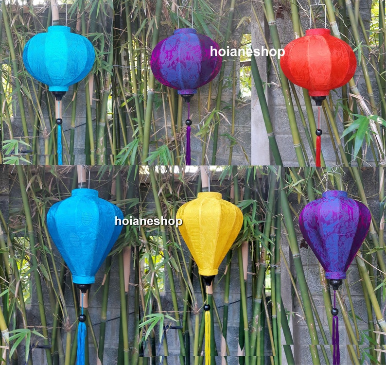 Set 6 pieces of 35cm Vietnamese silk lantern for wedding Etsy