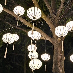 Hoi An Silk Lanterns (Set of 30): Vietnamese Garden Party Decor