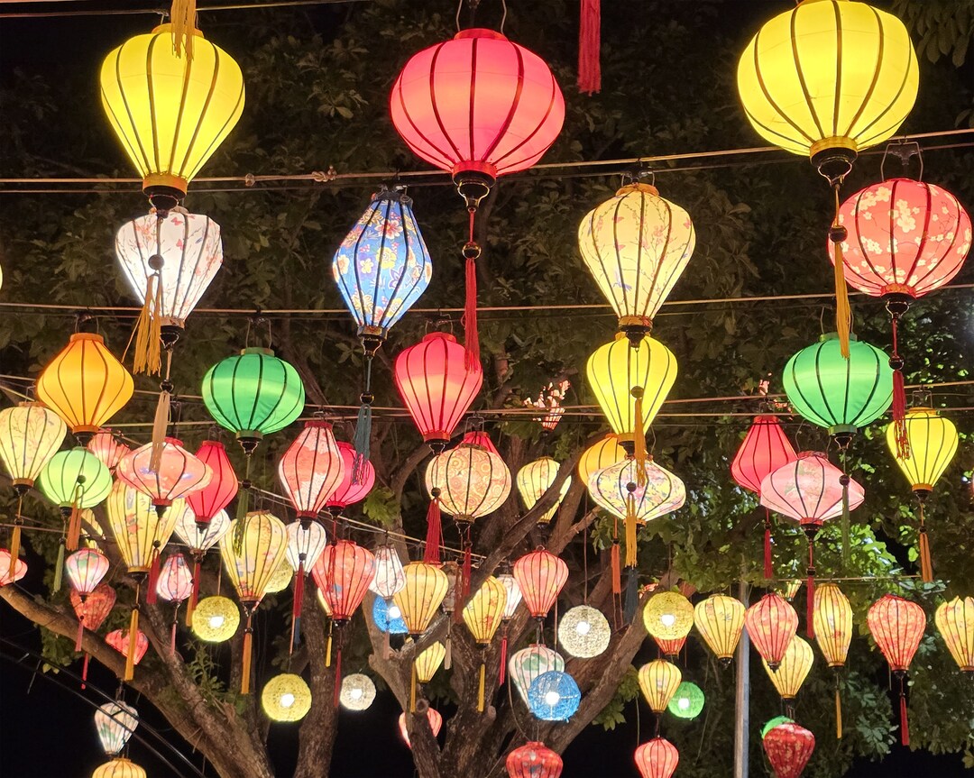Set 100 Vietnamese Hoi an Silk Lanterns for Outdoor Wedding Decorations ...