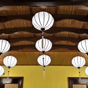 White Silk Lanterns 45cm: Vietnamese Porch Decor, Set of 20