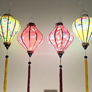 Vietnam Silk Lantern for New Year Decoration - Patio lanterns - Living room lanterns - Restaurant lanterns - Customized lanterns - Set 4 PCS