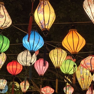 Set 40 Vietnam bamboo silk lanterns 35cm Wedding decorations Home decor Garden decoration Hoi An silk lantern Lamp for wedding decor