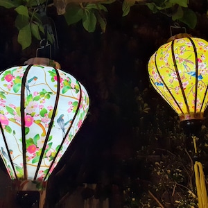 2 pcs of Waterproof Bamboo 3D Flower Silk Lanterns-35cm-Ceiling lantern-Silk lantern-Wedding lantern-Garden lantern-Lantern for party