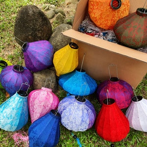 Set of 20 pcs Viet nam bamboo silk lanterns 40 cm for wedding events decoration, garden decoration
