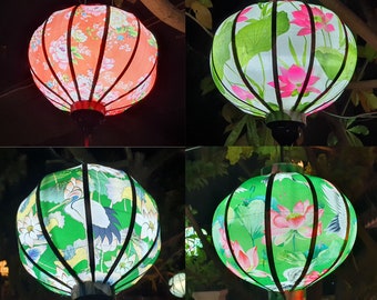Set of 4 Vietnam flower lanterns 35cm - Custom made - silk lanterns for wedding decoration -Tents decorative - restaurant lanterns decor