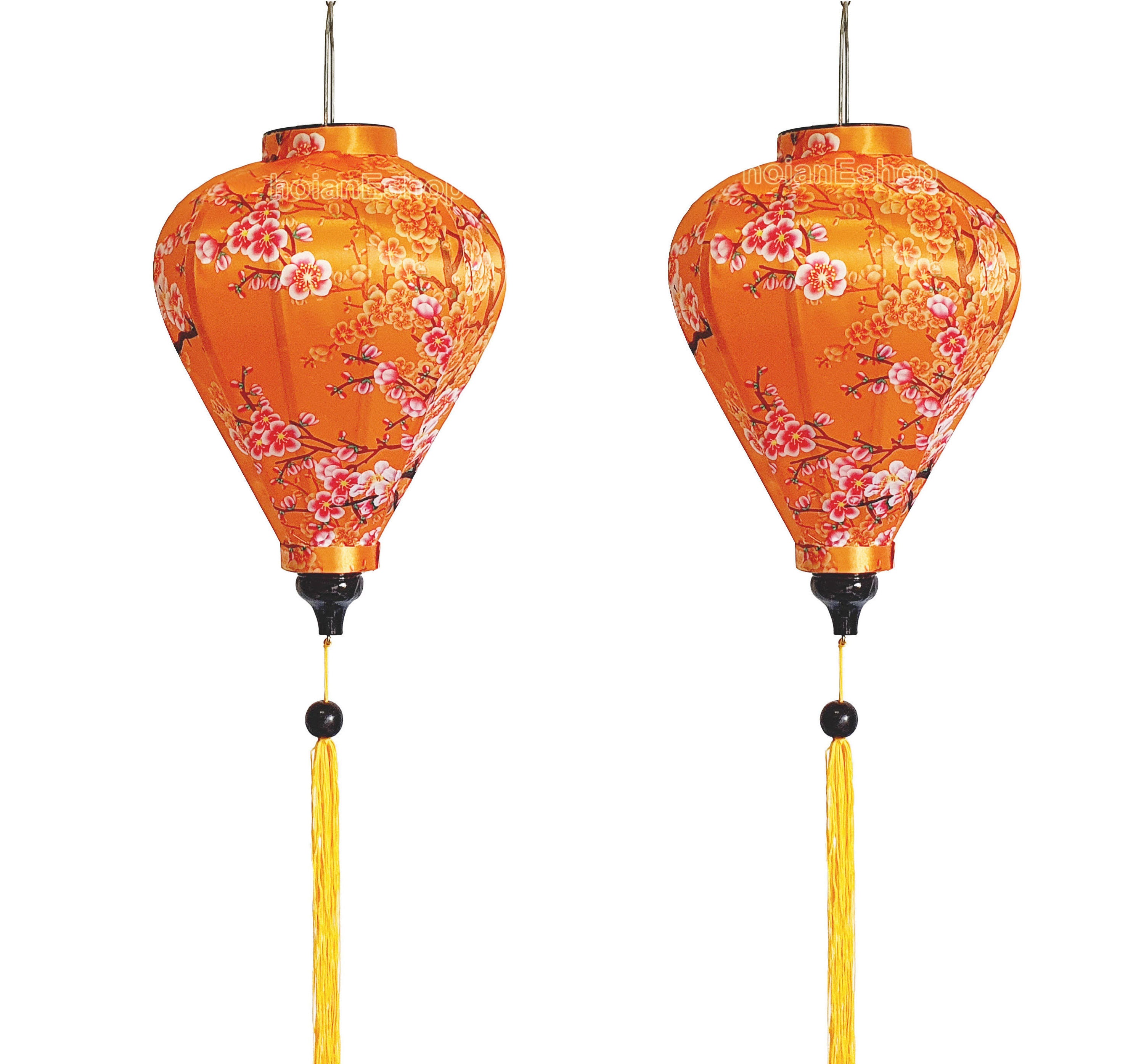 2-Pack 12-Inch Chinese Silk Lanterns – Traditional Asian Hanging Decor With Tassels, 9 Colors Available, For Weddings, Holidays & Parties