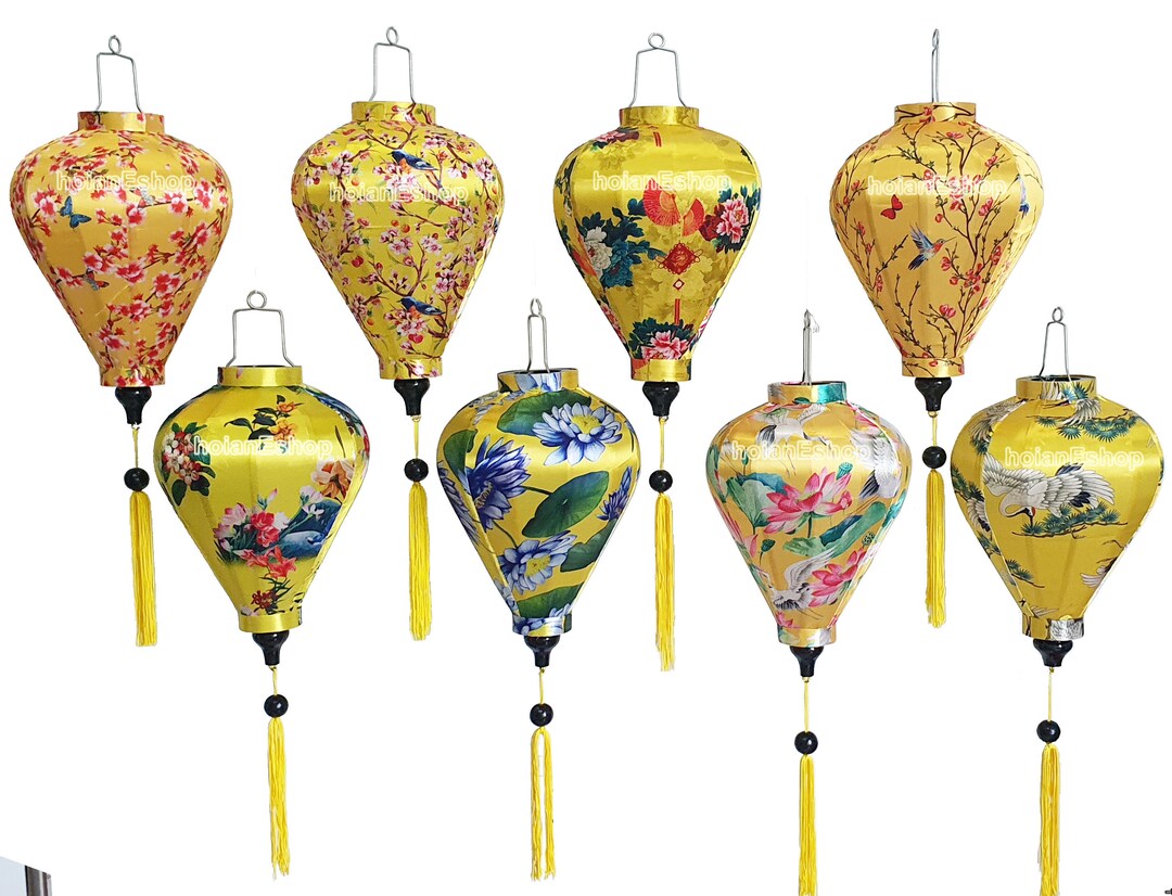 Set of 8 Vietnamese Silk Lanterns: Hoi an Wedding Decor (35cm) - Etsy