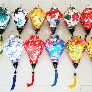 Vietnamese Silk Lanterns 22cm - Set of 12 Wedding Decor,  Small lanterns