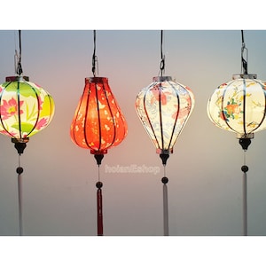 Set 4 Vietnamese Hoi An silk lanterns 35cm - Personalization lanterns - Christmas lanterns - Lanterns for Wedding - Lanterns for Restaurant