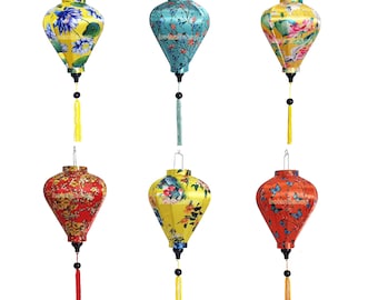 Set 6 pcs of 35cm Vietnamese lanterns for garden decoration - Hoi An lantern for hotel decor - Restaurant Lanterns decor - Lantern for Party