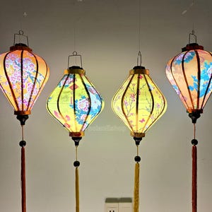Vietnam bamboo silk lanterns 35cm, Make to order,  Wedding decoration, Garden decoration, New Year Decorations - Set 4 pcs