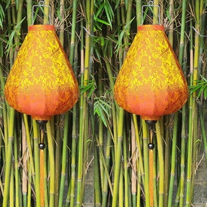 Set 2 Vietnamese Hoi An Silk Lanterns 55cm for Wedding Party decor - Events Decorative - Lanterns For Front Porch