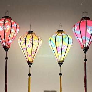 Vietnam Waterproof Silk Lanterns 35cm, Customized Lantern,  Wedding Party Decoration, Garden Decoration, New Year Decorations - Set 4 pcs