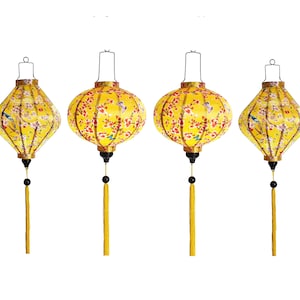 Set of 4 Vietnam flower lanterns 35cm - Custom made - silk lanterns for wedding decoration -Tents decorative - restaurant lanterns decor