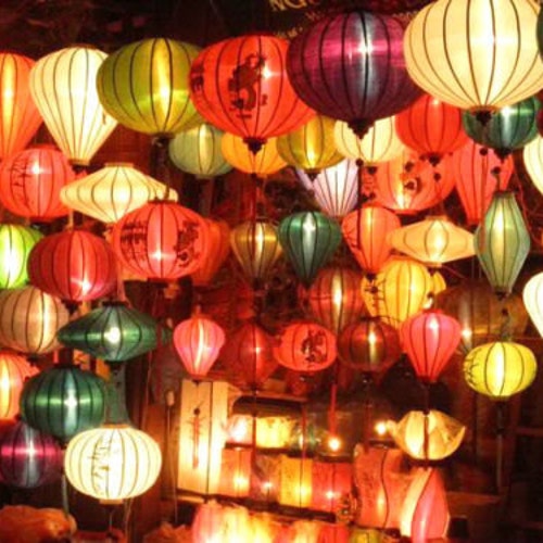 Party decor Lot 4 pcs Silk Lanterns for wedding decor Hoian silk lanterns 