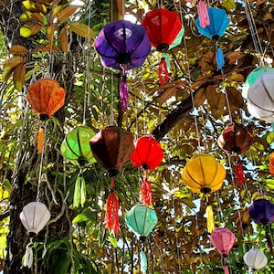 Set of 16 pcs mini silk lanterns 10cm - wedding lanterns- christmas decor, christmas gift, wedding planner, garden decor, gift for mom