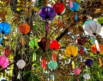 Mini Silk Lanterns 10cm - Vietnamese Wedding & Garden Decor (Set of 16)