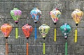 Outdoor Bamboo silk lanterns 22cm with flower fabric for Garden decor - Lanterns for patio - Lanterns for mid-autumn festival - Set 8 PCS product logo