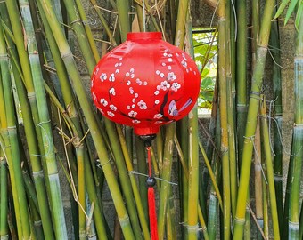 Handpainted Silk Lanterns (Set of 2): Vietnamese Garden Decor