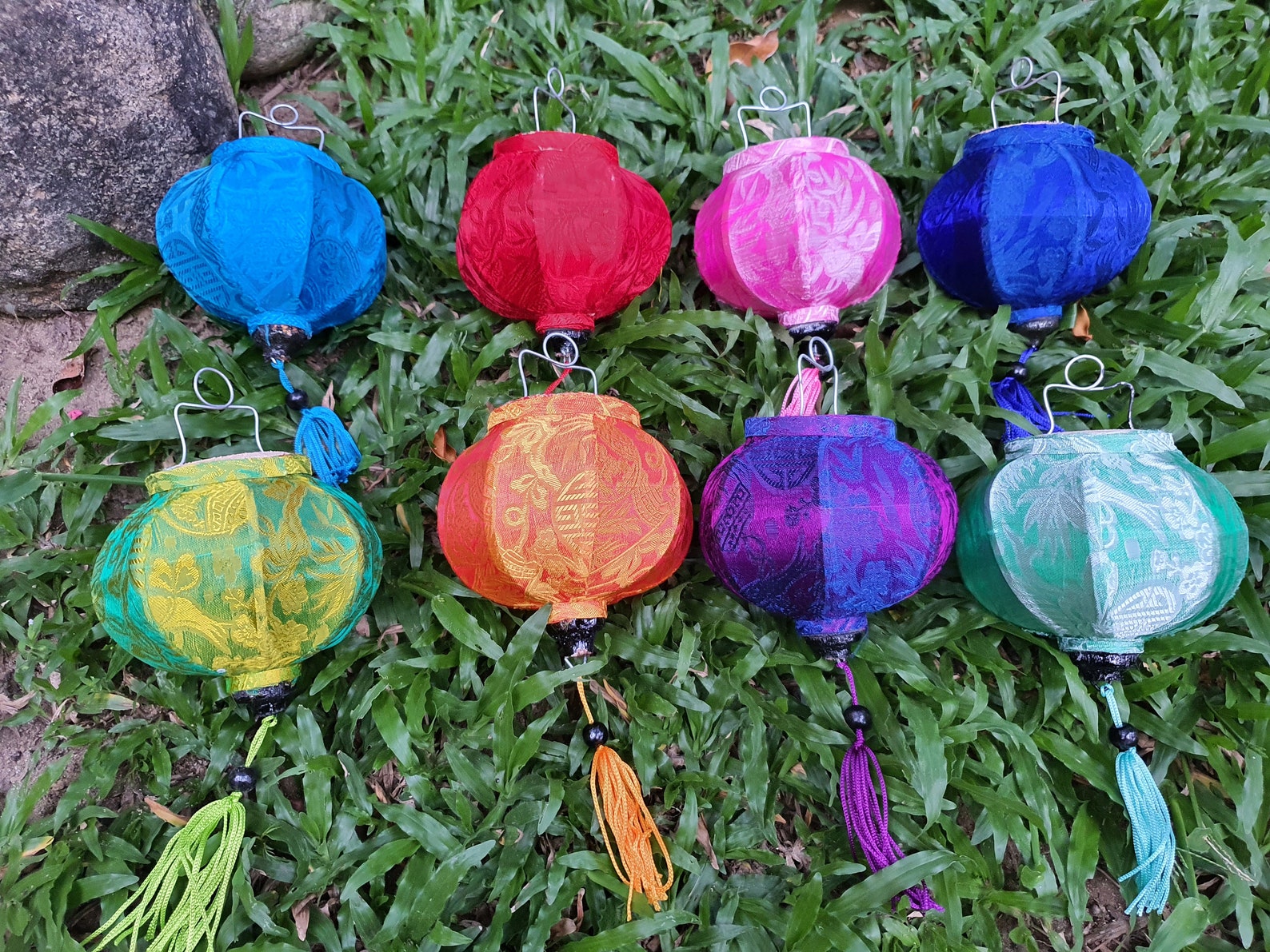 Set of 24 Vietnamese Silk Lanterns 10cm for New Year Decor Etsy