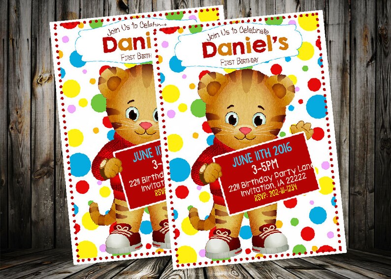 Daniel Tiger Birthday Invitation Printable Digital File | Etsy