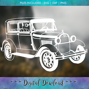 Ford Model-A Car, Vintage Car Clipart Vector Clip Art Graphics-Digital Download-Cut Ready Files--Logo-Vinyl Sign Design, svg, dxf, png, JPEG