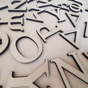 Mezclar y combinar letras de madera griega, letras de paleta de hermandad, letras griegas de madera sin terminar cortadas con láser, letras de madera de 3 "sin pintar cortadas con láser