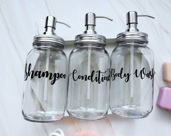 Custom Vinyl baño calcomanía bodywash calcomanía, botella de vinilo champú botella vinilo jabón pegatina, vinilo champú calcomanía, acondicionador pegatina
