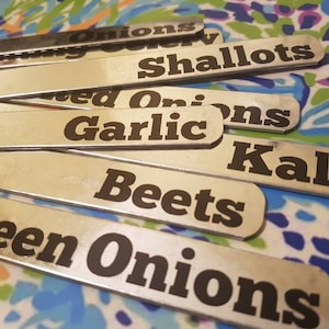 Plant stake labels, Herb garden tag, Garden labels, Herb Markers, Garden sign, Personalized Garden Marker, Plant Marker, Metal Marker