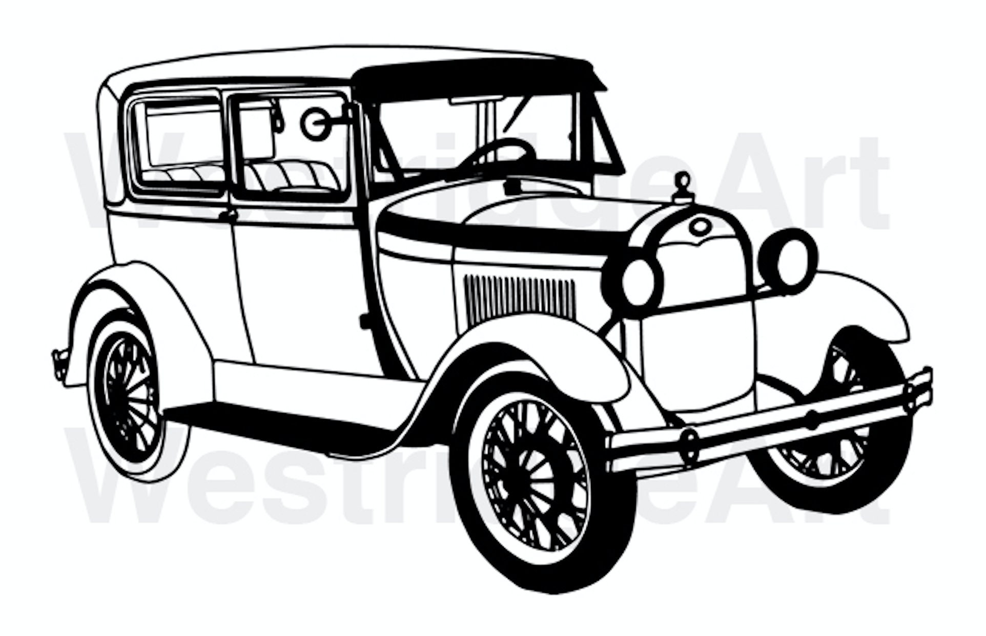 Ford Modela Car Vintage Car Clipart Vector Clip Art Etsy Hong Kong