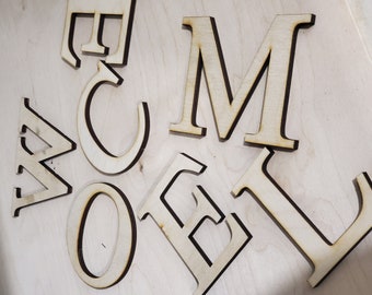 Mix & Match Alphabet wood Letters, name sign letters, Laser Cut Unfinished Wooden 3" or 4" Letters DIY, unpainted laser cut wood letters