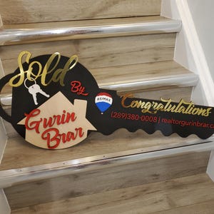 New Home photo prop, Closing Photo Prop, Modern Key Sign for homeowner, Closing gift, Sold Sign, Custom Realtor Gift, Realtor Prop sign
