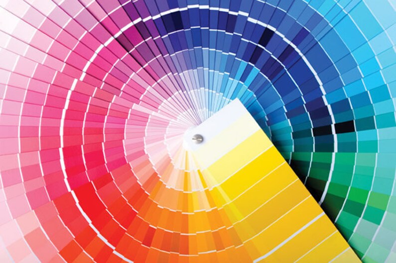 Puede incluir: Un abanico de colores con una variedad de colores, incluyendo rosa, rojo, naranja, amarillo, verde, azul y morado. El abanico est&aacute; abierto para mostrar los diferentes tonos de cada color.