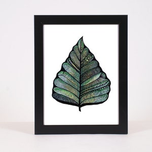 Art moderne des feuilles décalque de mur de feuilles vertes Décor de feuille de botanique feuilles de plantes feuille de feuilles et art du jardin végétal impression de feuilles décor de feuille de palmier