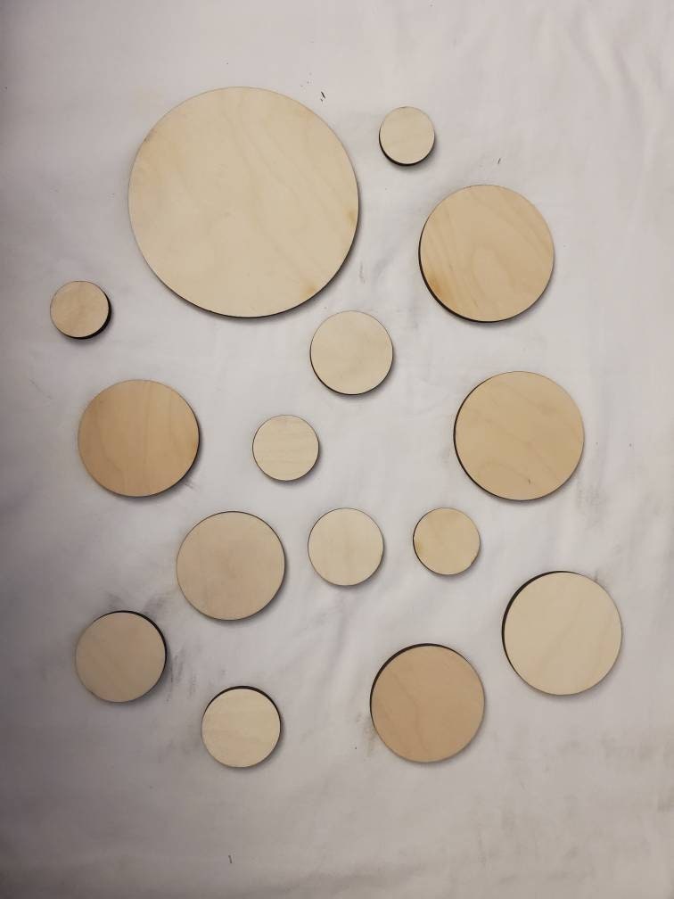 Baltic Birch Wood Rounds, Unfinished 1/4