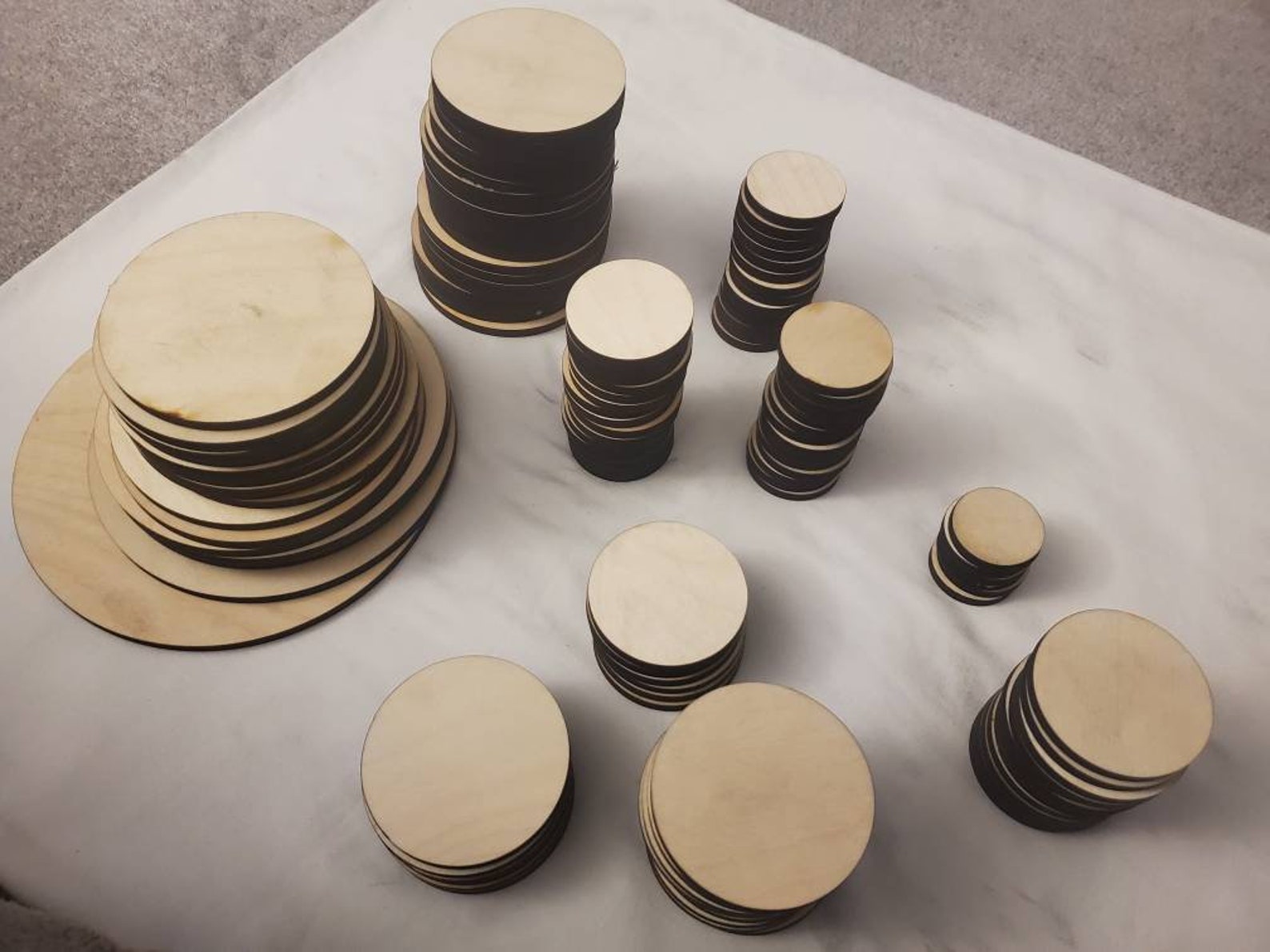 Baltic Birch Wood Rounds, Unfinished 1/4