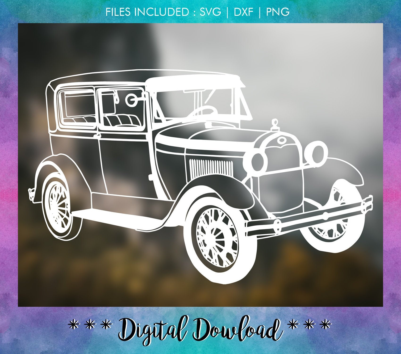 Download Ford Model-A Car Vintage Car Clipart Vector Clip Art | Etsy