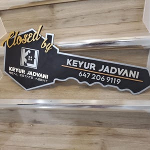 Custom Key Sold Sign, Closing Photo Prop, Modern Key Sign for Realtors, Closing Sign, Sold Sign, Custom Realtor Gift, Realtor Prop sign