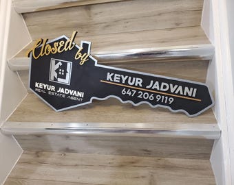 Custom Key Sold Sign, Closing Photo Prop, Modern Key Sign for Realtors, Closing Sign, Sold Sign, Custom Realtor Gift, Realtor Prop sign