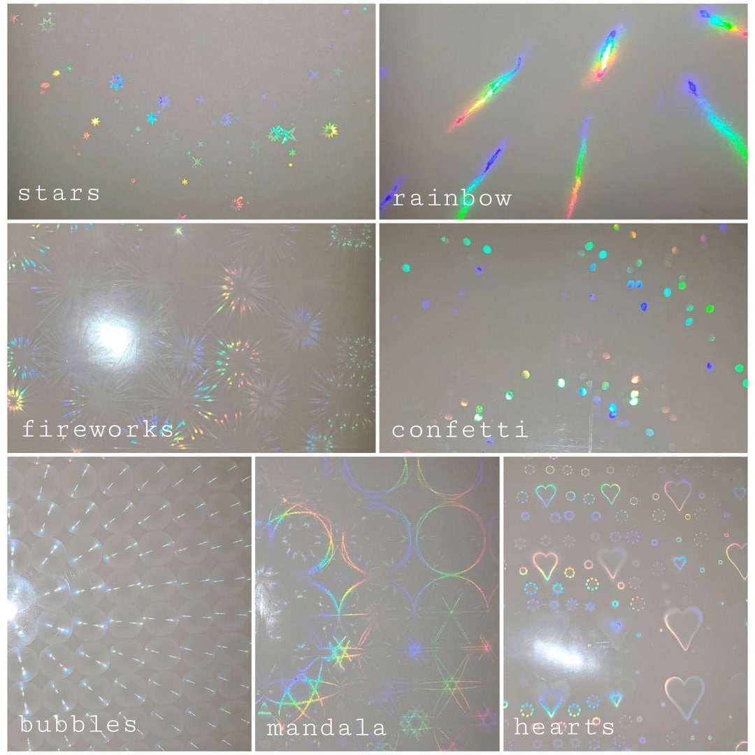 24 Sheets Holographic Laminate Sheets, Holographic Sticker Paper, Nonprintable Clear Vinyl Overlay for Cricut, Stickers, Cards, Pictures, Photos